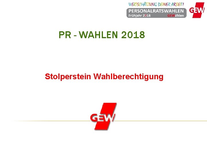 PR - WAHLEN 2018 Stolperstein Wahlberechtigung 