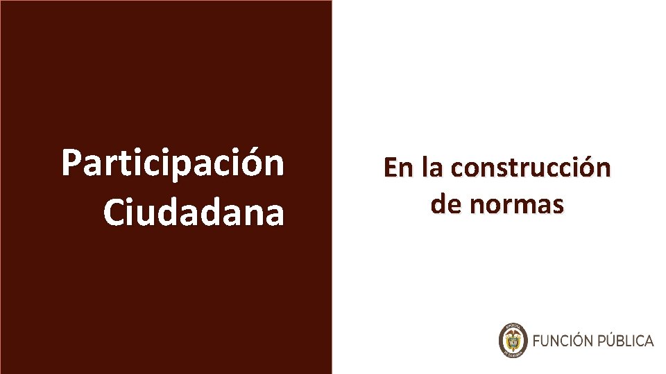 Participación Ciudadana En la construcción de normas 