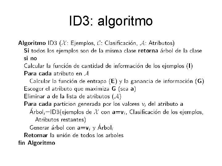 ID 3: algoritmo 