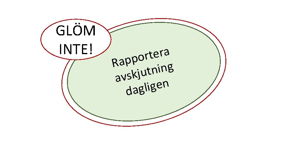 GLÖM INTE! a r e t r o p p Ra g n i