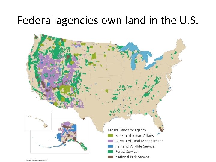 Federal agencies own land in the U. S. 