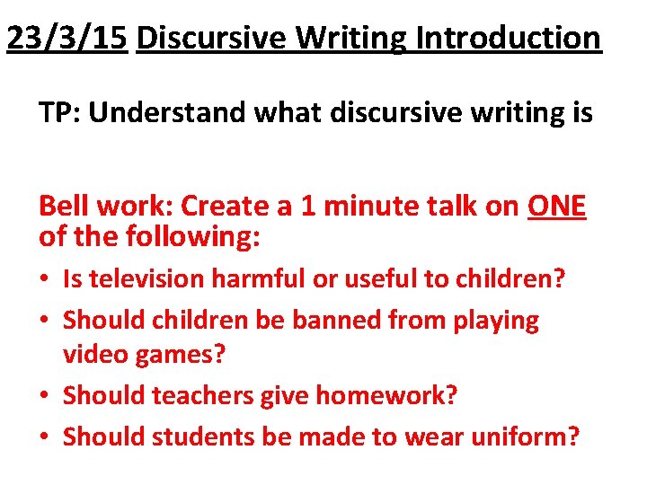 Discursive Writing Introductions Examples Discursive Essay Writing 23315 Discursive Writing Introduction TP