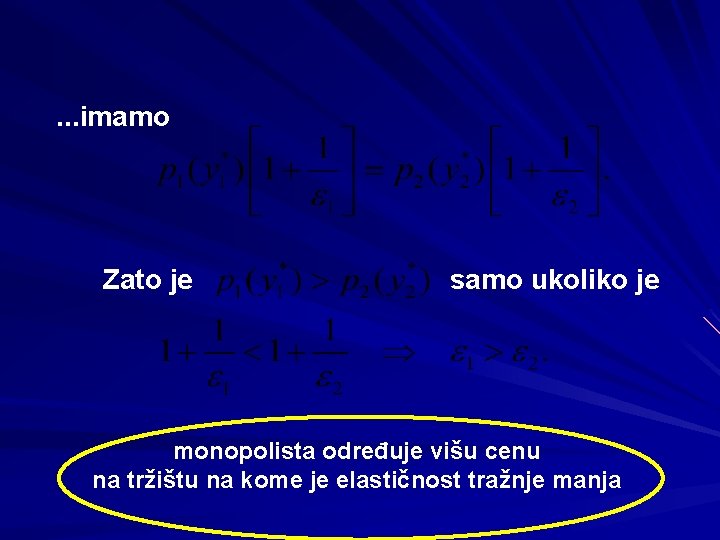 . . . imamo Zato je samo ukoliko je monopolista određuje višu cenu na