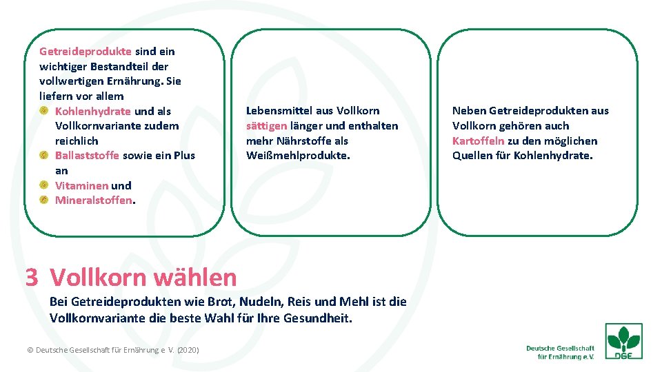 Getreideprodukte sind ein wichtiger Bestandteil der vollwertigen Ernährung. Sie liefern vor allem Kohlenhydrate und