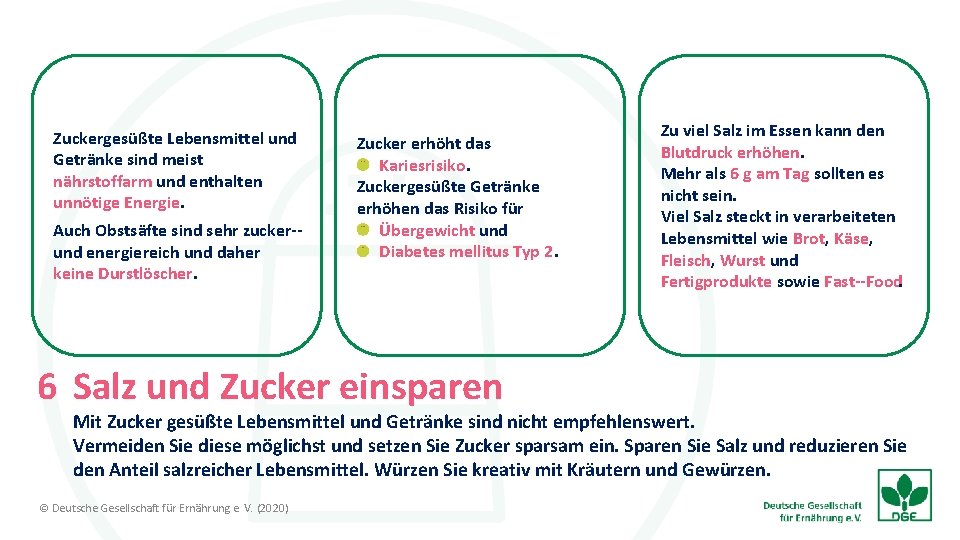 Zuckergesüßte Lebensmittel und Getränke sind meist nährstoffarm und enthalten unnötige Energie. Auch Obstsäfte sind