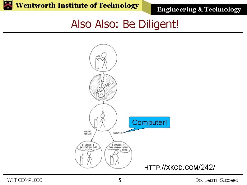 Wentworth Institute of Technology Engineering & Technology Also: Be Diligent! Computer! HTTP: //XKCD. COM/242/