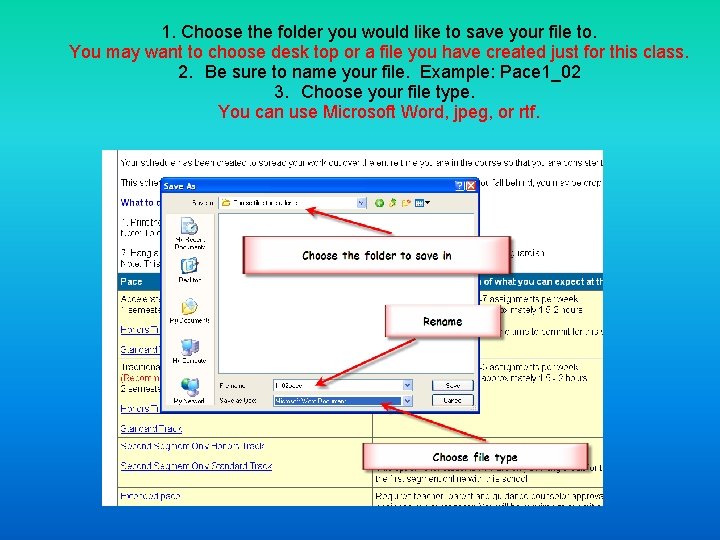 1. Choose the folder you would like to save your file to. You may