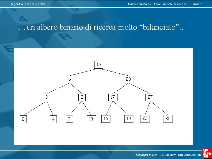 Algoritmi e strutture dati Camil Demetrescu, Irene Finocchi, Giuseppe F. Italiano …un albero binario