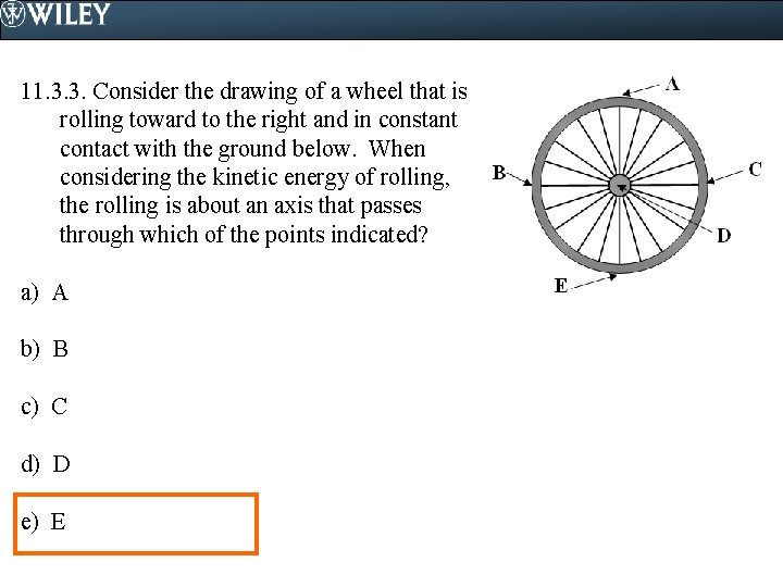 11. 3. 3. Consider the drawing of a wheel that is rolling toward to