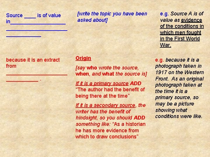 Source ____ is of value in___________________ because it is an extract from ___________. [write