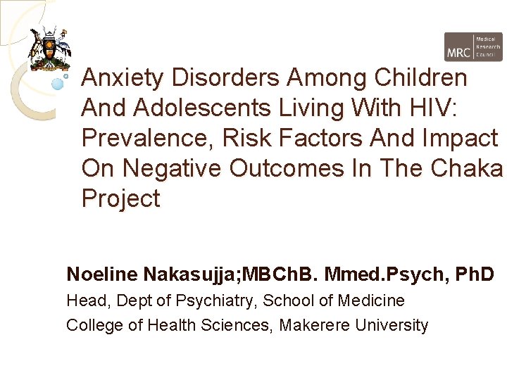 Anxiety Disorders Among Children And Adolescents Living With HIV: Prevalence, Risk Factors And Impact