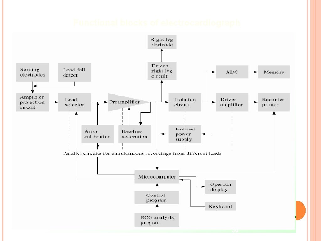 Functional blocks of electrocardiograph 30 