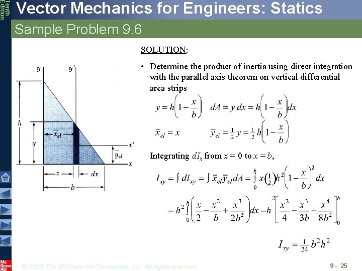 Tenth Edition Vector Mechanics for Engineers: Statics Sample Problem 9. 6 SOLUTION: • Determine