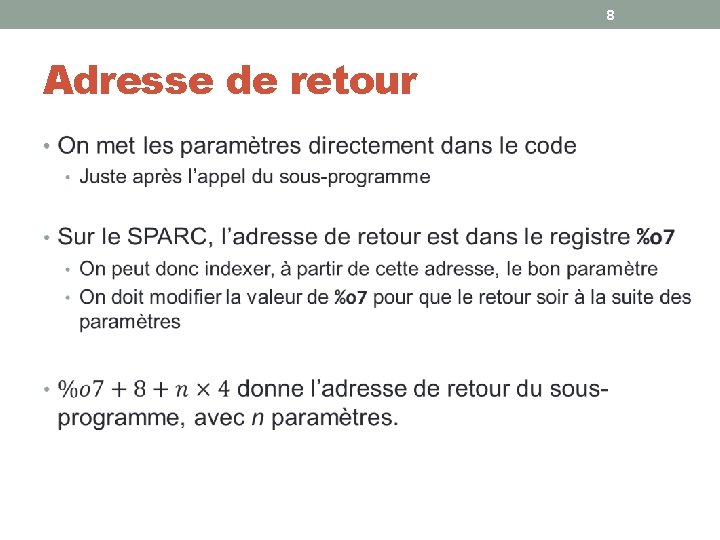 8 Adresse de retour • 