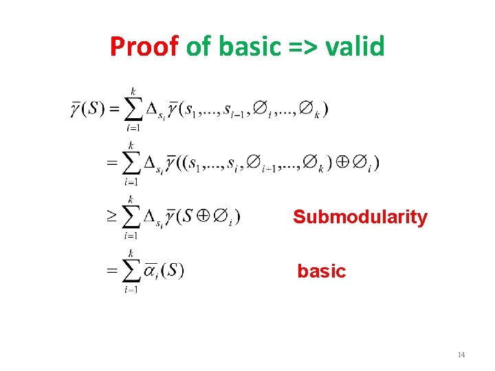 Proof of basic => valid Submodularity basic 14 