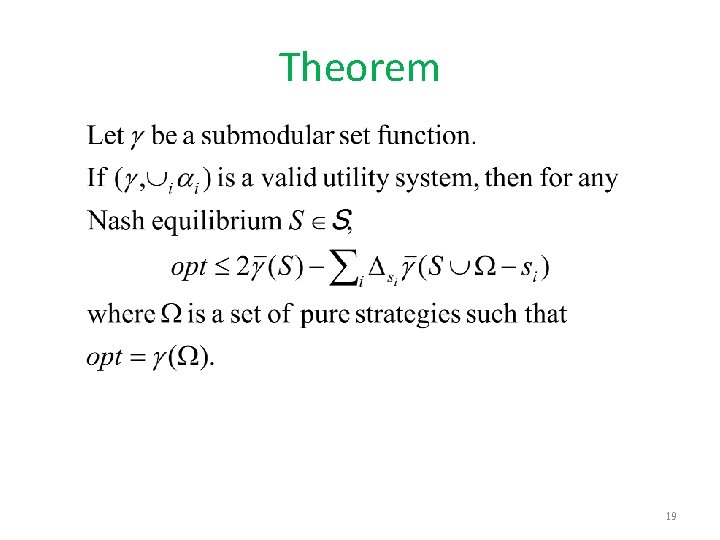 Theorem 19 