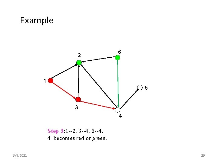 Example 2 6 1 5 3 4 Step 3: 1 --2, 3 --4, 6