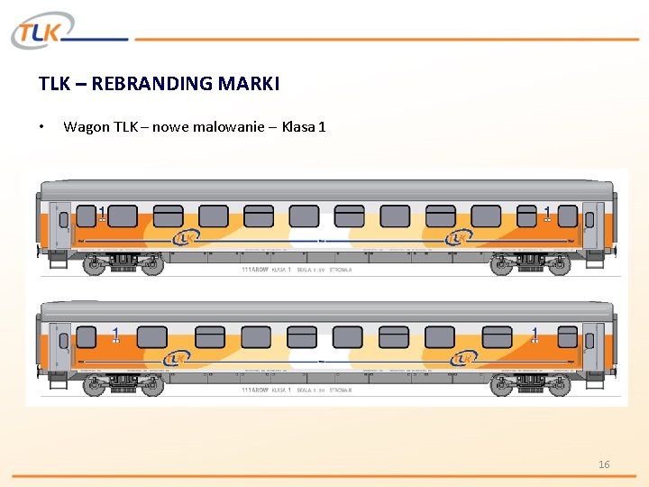 TLK – REBRANDING MARKI • Wagon TLK – nowe malowanie – Klasa 1 16