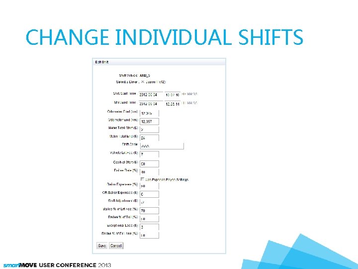 CHANGE INDIVIDUAL SHIFTS 