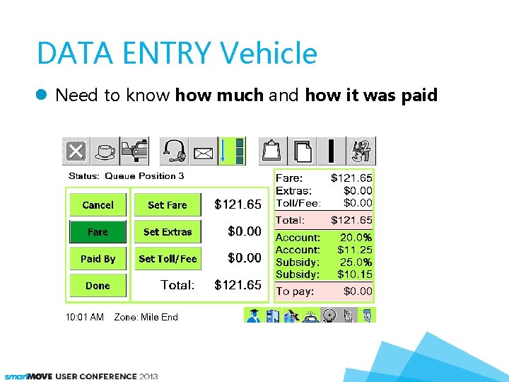DATA ENTRY Vehicle Need to know how much and how it was paid 