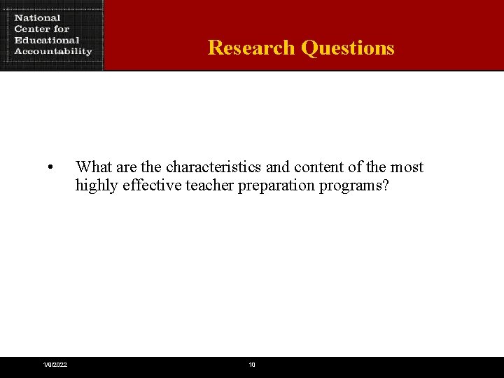 Research Questions • 1/9/2022 What are the characteristics and content of the most highly