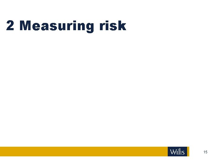 2 Measuring risk 15 