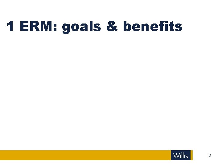 1 ERM: goals & benefits 3 