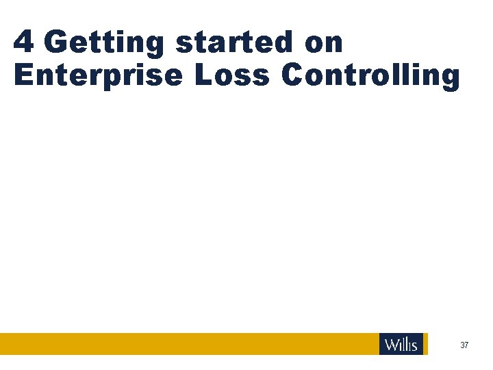 4 Getting started on Enterprise Loss Controlling 37 