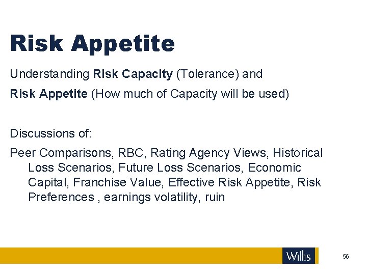 Risk Appetite Understanding Risk Capacity (Tolerance) and Risk Appetite (How much of Capacity will