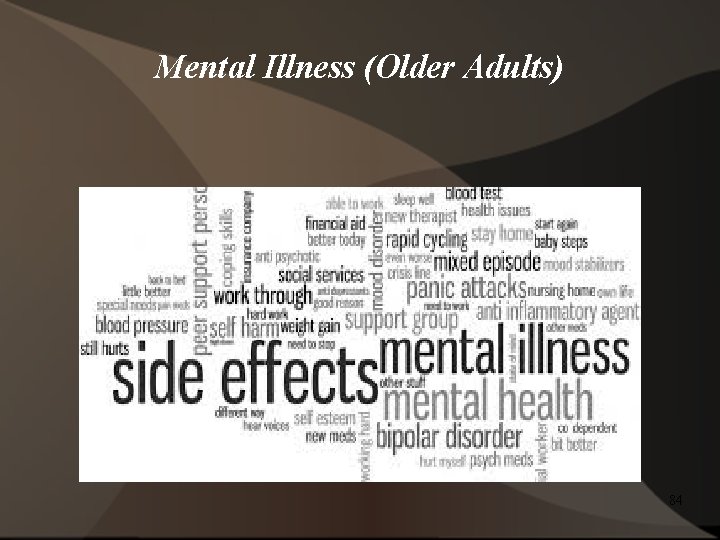 Mental Illness (Older Adults) 84 