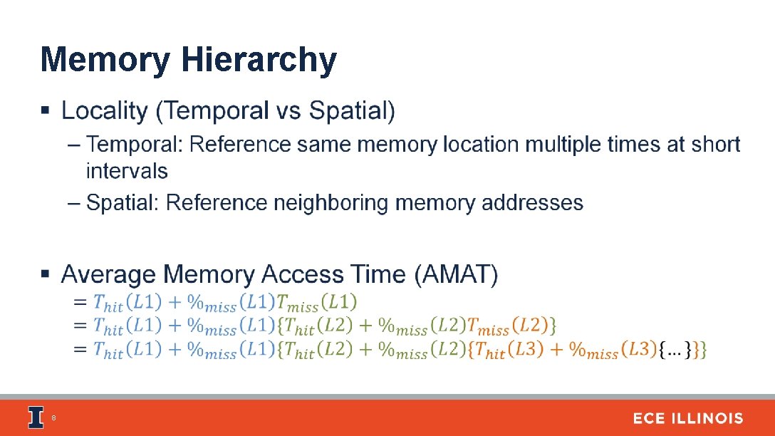 Memory Hierarchy § 8 