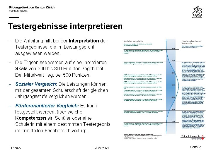 Testergebnisse interpretieren – Die Anleitung hilft bei der Interpretation der Testergebnisse, die im Leistungsprofil