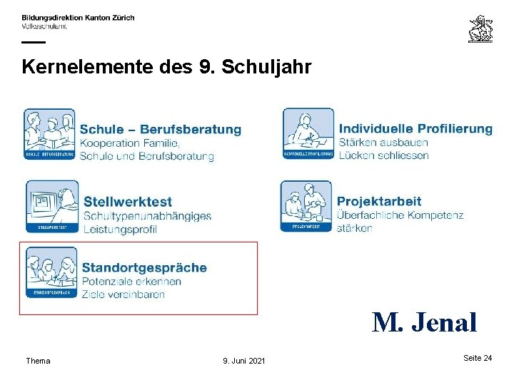 Kernelemente des 9. Schuljahr M. Jenal Thema 9. Juni 2021 Seite 24 