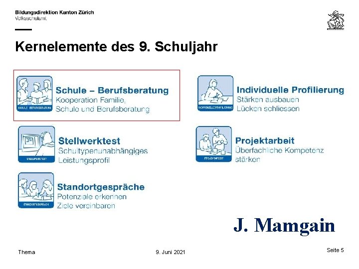 Kernelemente des 9. Schuljahr J. Mamgain Thema 9. Juni 2021 Seite 5 