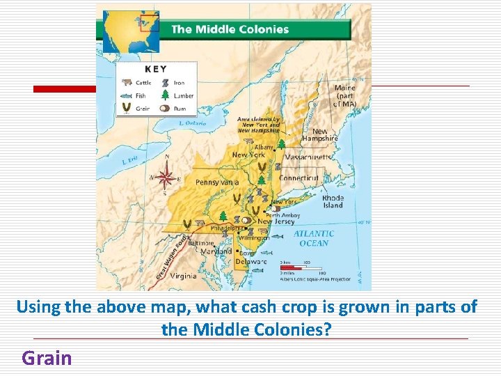 Using the above map, what cash crop is grown in parts of the Middle