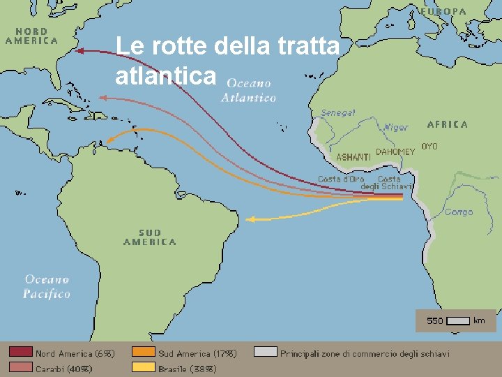 Le rotte della tratta atlantica 