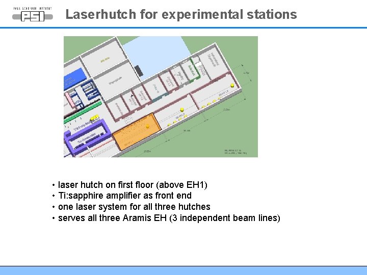 Laserhutch for experimental stations • laser hutch on first floor (above EH 1) • Laserhutch for experimental stations • laser hutch on first floor (above EH 1) •