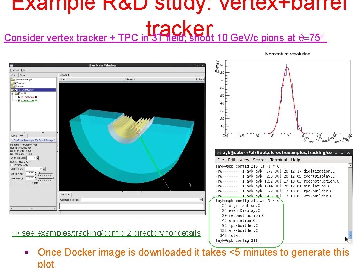 Example R&D study: vertex+barrel tracker Consider vertex tracker + TPC in 3 T field;