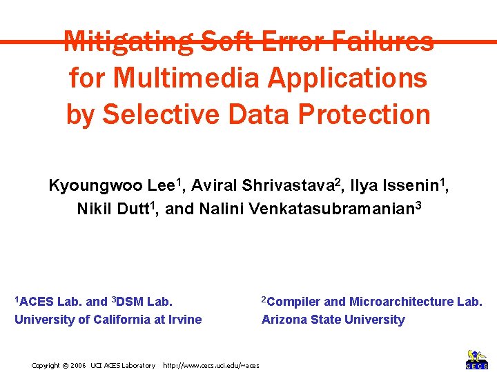 Mitigating Soft Error Failures for Multimedia Applications by