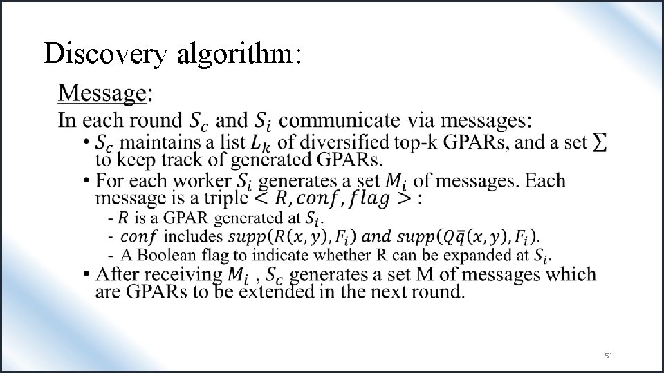 Discovery algorithm: • 51 