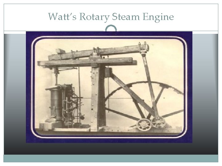 Watt’s Rotary Steam Engine 