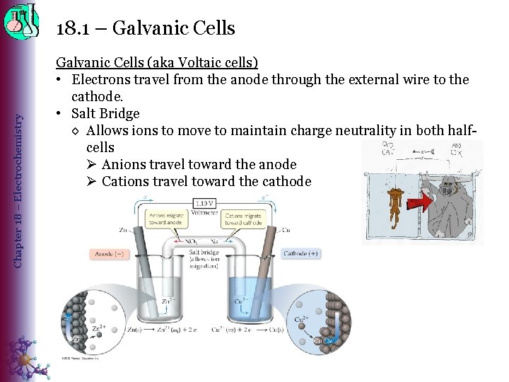 Chapter 18 – Electrochemistry 18. 1 – Galvanic Cells (aka Voltaic cells) • Electrons