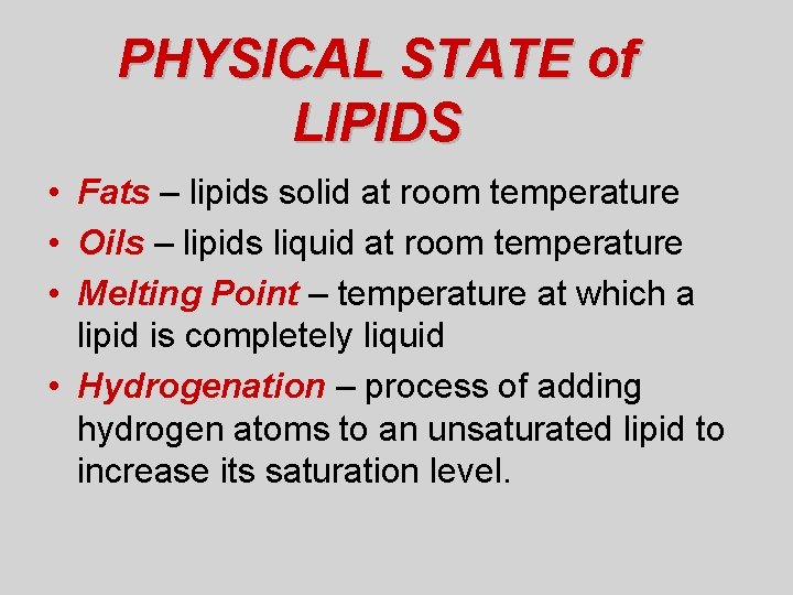 WHAT ARE LIPIDS DEFINITION of LIPIDS Lipids are