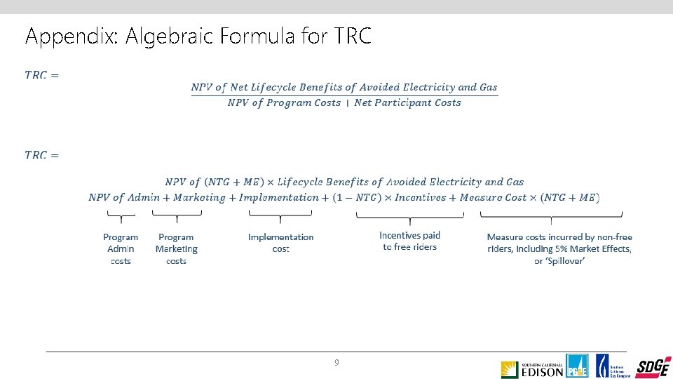 Appendix: Algebraic Formula for TRC 9 