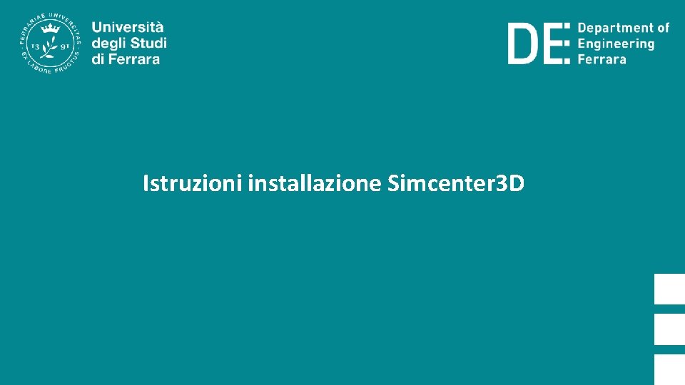 Istruzioni installazione Simcenter 3 D 