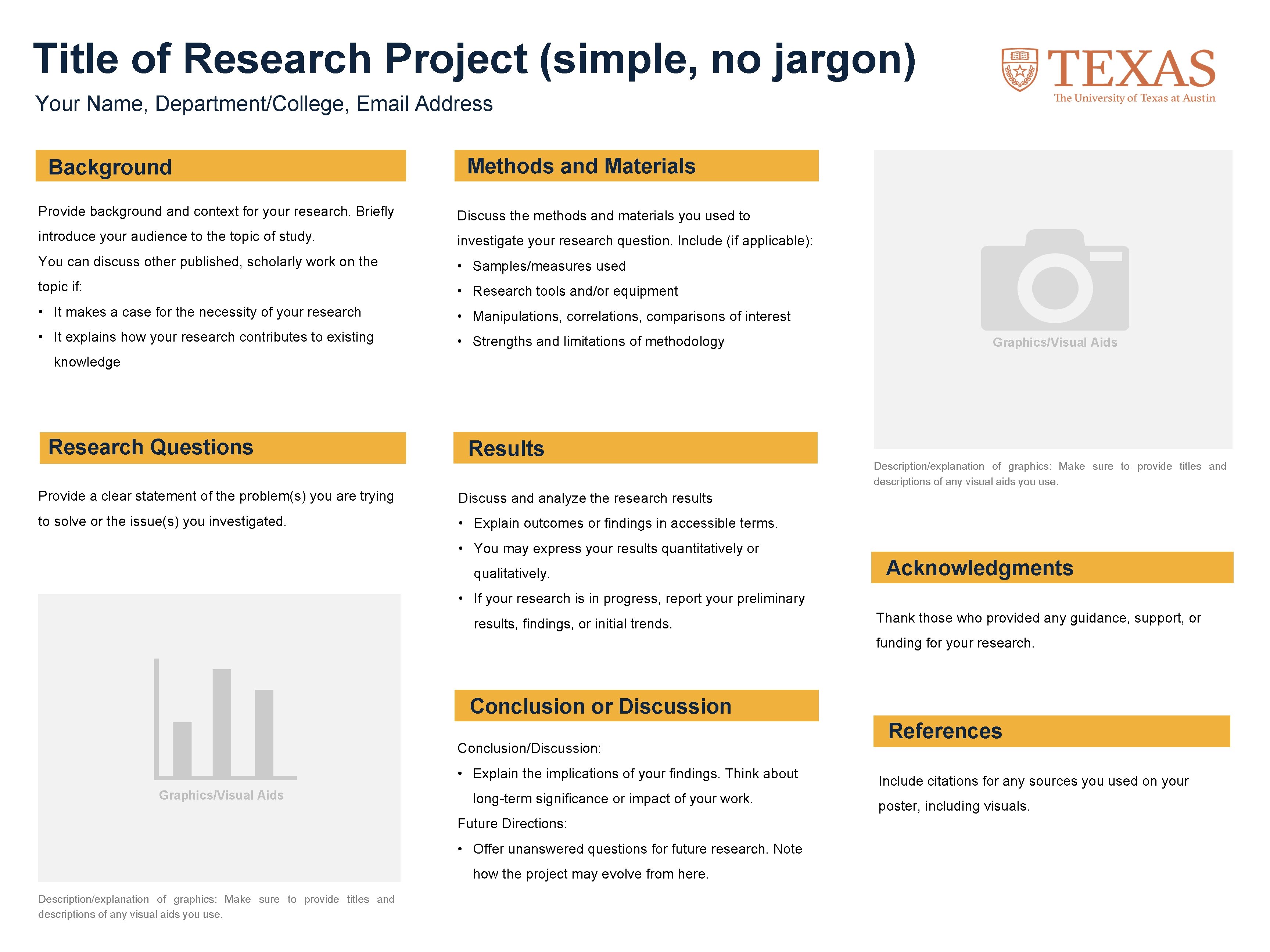 Title of Research Project (simple, no jargon) Your Name, Department/College, Email Address Background Methods