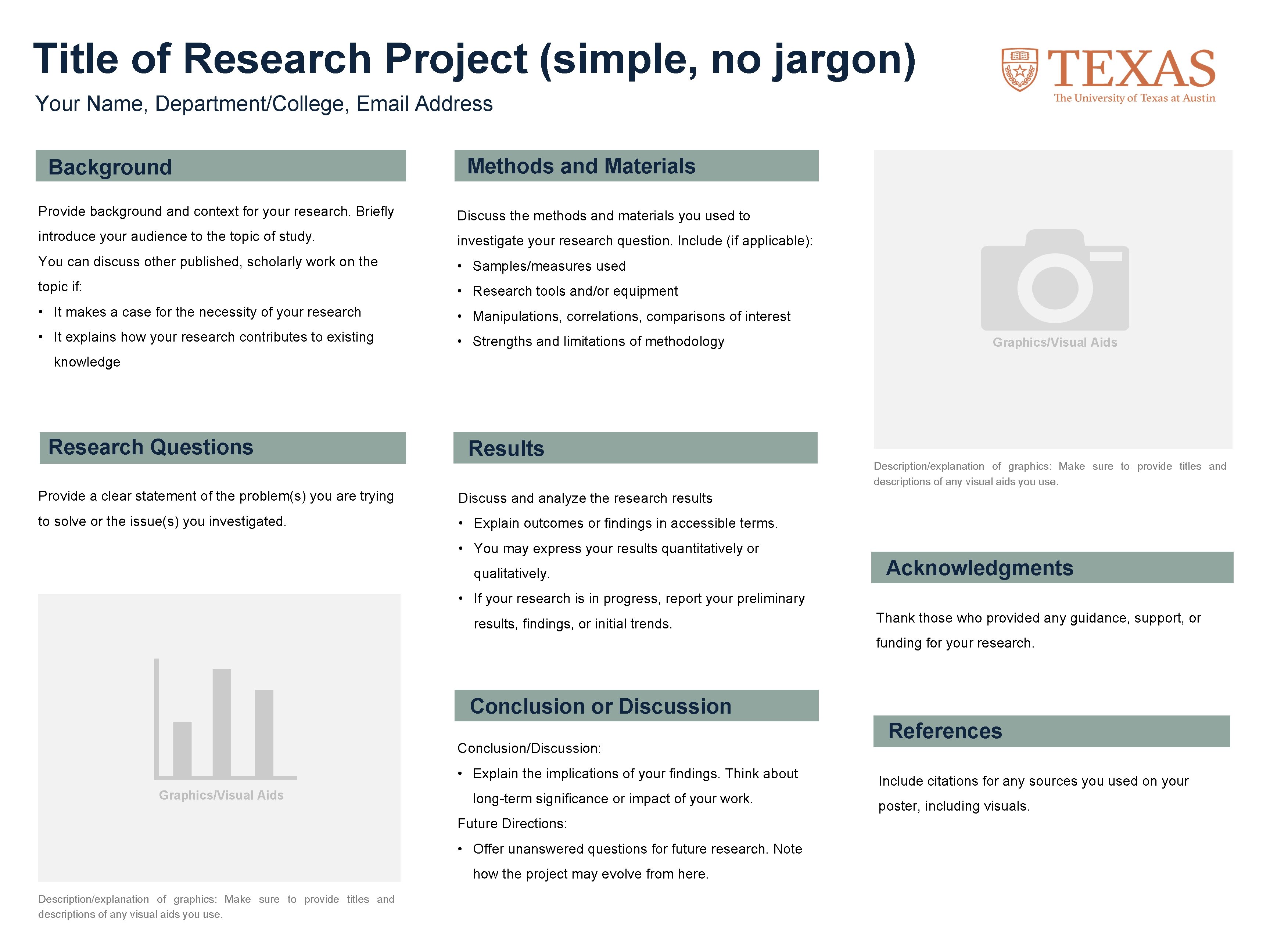 Title of Research Project (simple, no jargon) Your Name, Department/College, Email Address Background Methods