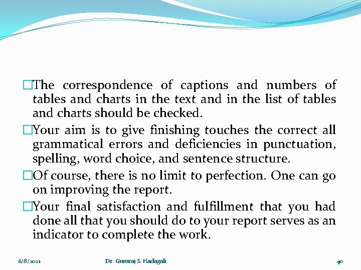 �The correspondence of captions and numbers of tables and charts in the text and