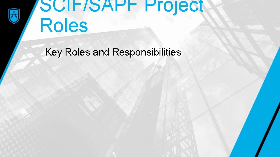 SCIF/SAPF Project Roles Key Roles and Responsibilities 