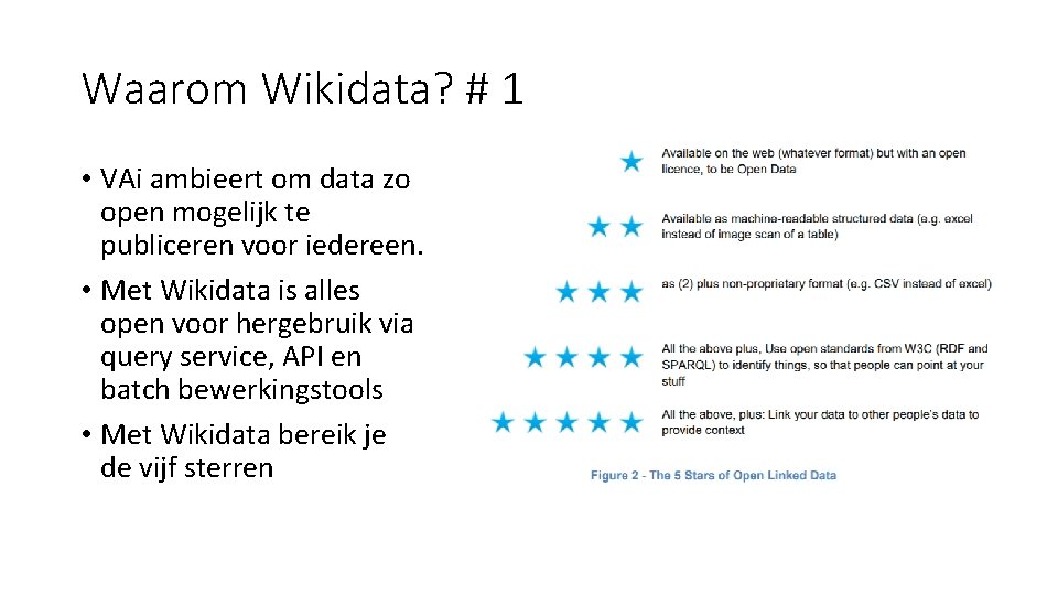 Waarom Wikidata? # 1 • VAi ambieert om data zo open mogelijk te publiceren